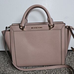 Lovely Michael Kors Brandi Saffiano Leather Large Satchel In Luggage